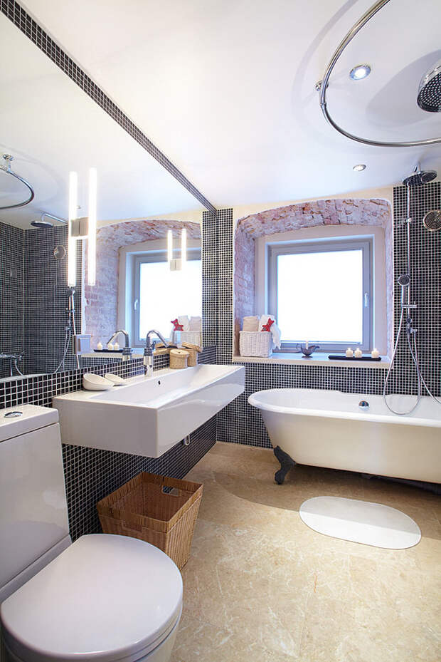 Фотография: Ванная в стиле Лофт, Малогабаритная квартира, Квартира, Дома и квартиры, Проект недели – фото на InMyRoom.ru