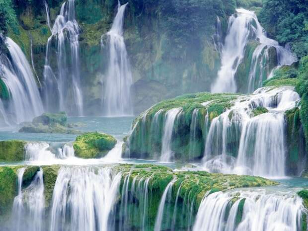 водопад, вода против стресса