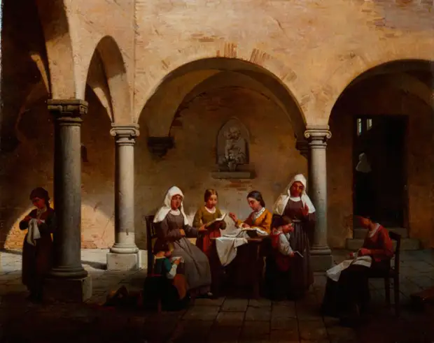 Гаэтано Чиерици (Gaetano Chierici) La lezione al convento, 1864
