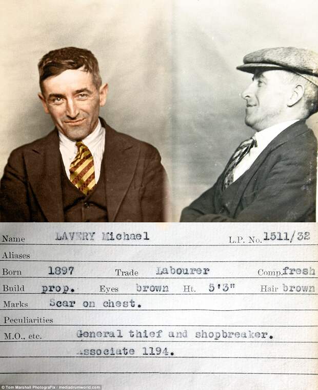 Гоп-стоп, мы не боимся Скотленд-Ярд: цветные снимки преступников 1930-х