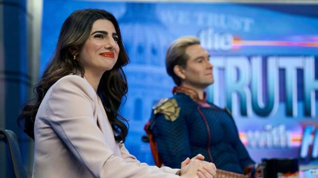 Victoria Neumann and Homelander on The Truth with Firecracker