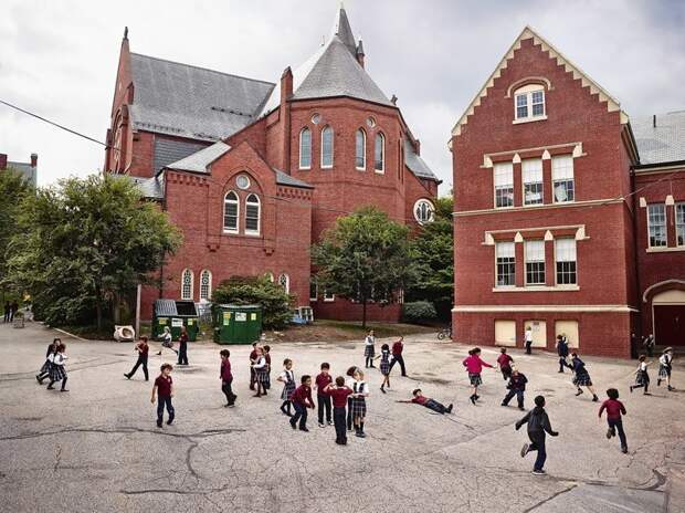 St. Mary of the Assumption Elementary School, Бруклаин, Массачуссетс дети, игровые площадки, мир, путешествия, страны