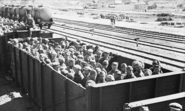 Перевозка советских военнопленных немцами 1941 год. /Фото: s013.radikal.ru Перевозка советских военнопленных немцами 1941 год. /Фото: s013.radikal.ru