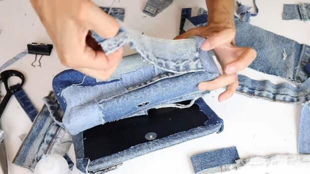 Как из обрезков джинсы сделать модный клатч а-ля DOLCE & GABBANA