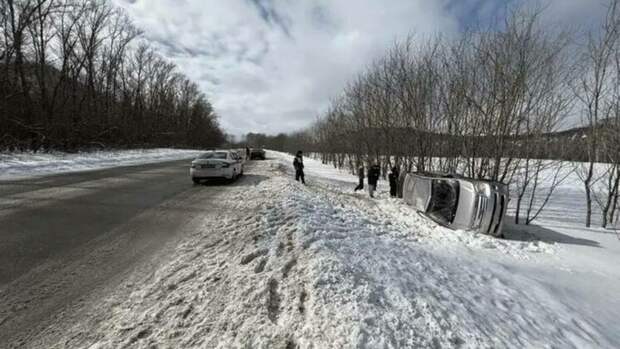 На Алтае при опрокидывании иномарки пострадали подросток и девушка