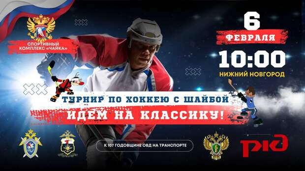 Турнир по хоккею с шайбой пройдет в нижегородском спорткомплексе «Чайка»