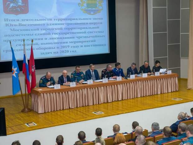 Окружной сбор по подведению итогов выполнения мероприятий гражданской обороны. Фото: пресс-служба управления по ЮВАО Департамента ГОЧСиПБ