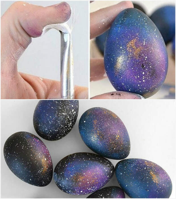 Космический декор пасхальных яиц.