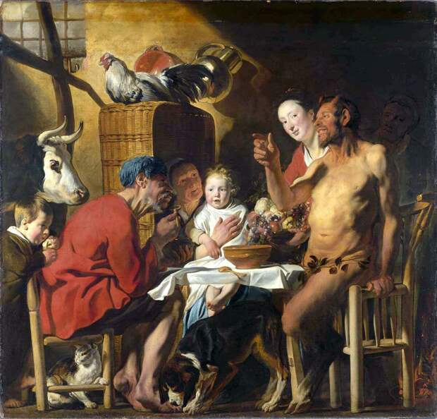 Якоб Йорданс «Сатир в гостях у крестьянина», 1620-1621 годы