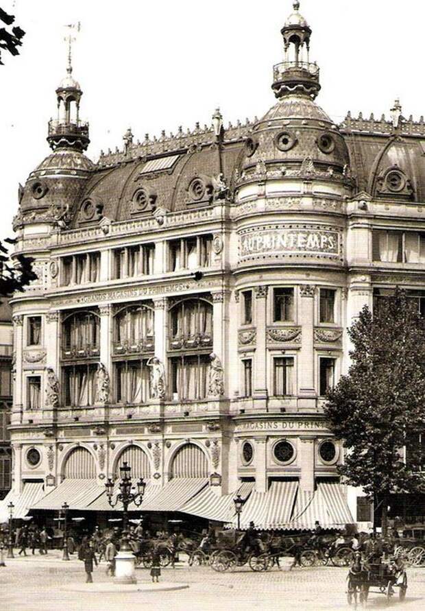 Универмаг Au Printemps. Париж. 1900 год. города, история, старые фотографии