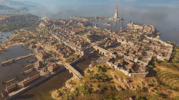 Александрия Египетская в античности. Арт из компьютерной игры Assassin's Creed Origins