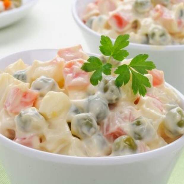 Овощной салат «Оливье постный» - рецепт с фото