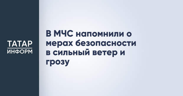 В МЧС напомнили о мерах безопасности в сильный ветер и грозу
