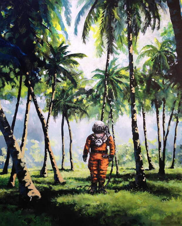 Космонавты и летающие фрукты: картины Thomas Krahn Космонавты и летающие фрукты: картины Thomas Krahn