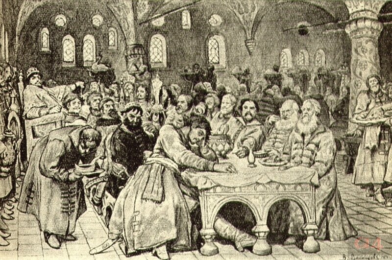 Пир Ивана Грозного XVI век, Монархи и правители, Питание и продукты, россия