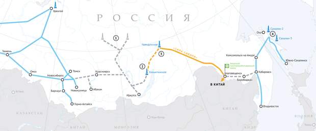 Маршрут Сила Сибири Маршрут Сила Сибири