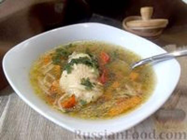 Фото к рецепту: Куриный суп с квасом и вермишелью