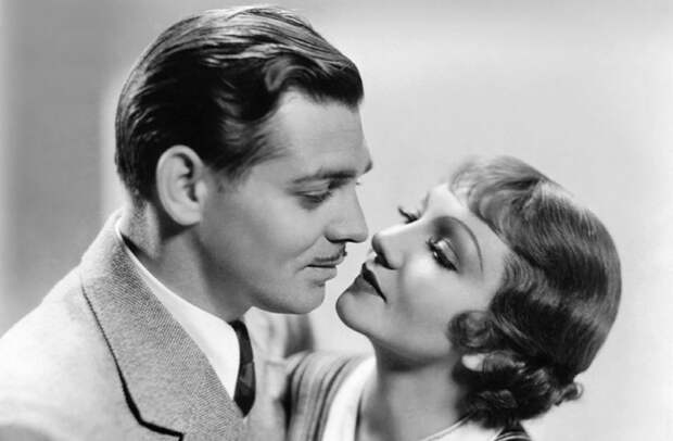 Кларк Гейбл и Клодетт Кольбер. Кадр из фильма Это случилось однажды ночью (1934).