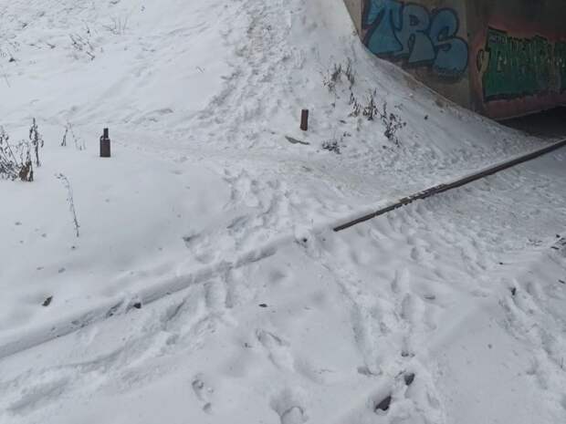 В Челябинске дети катались со склона моста на железнодорожные рельсы