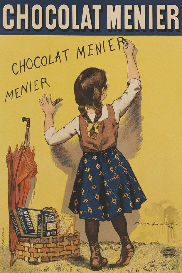 Рекламный плакат компании Menier Chocolate https://upload.wikimedia.org/wikipedia/commons/