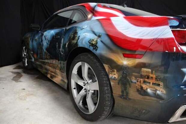 Уникальная аэрография на Chevrolet Camaro