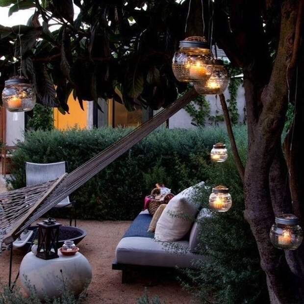 Уличное дачное освещение своими руками: 10 элементарных идей для садовых светильников