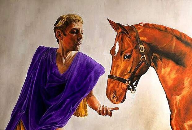 Калигула и его конь. Картина современного художника
