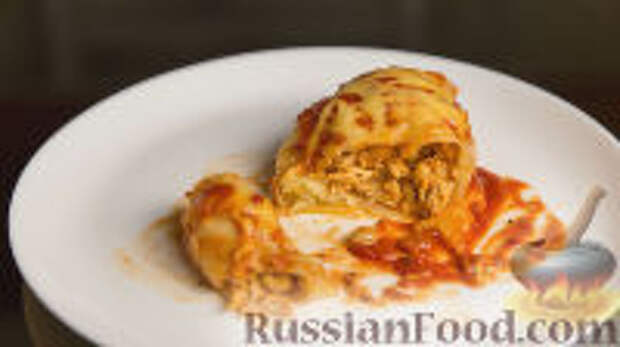 Фото к рецепту: Голубцы с курицей и фасолью