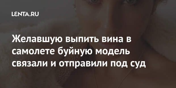 Желавшую выпить вина в самолете буйную модель связали и отправили под суд