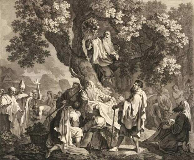 Друиды, или обращение британцев в христианство, Симон Франсуа Равене I, 1778 год. \ Фото: twitter.com.