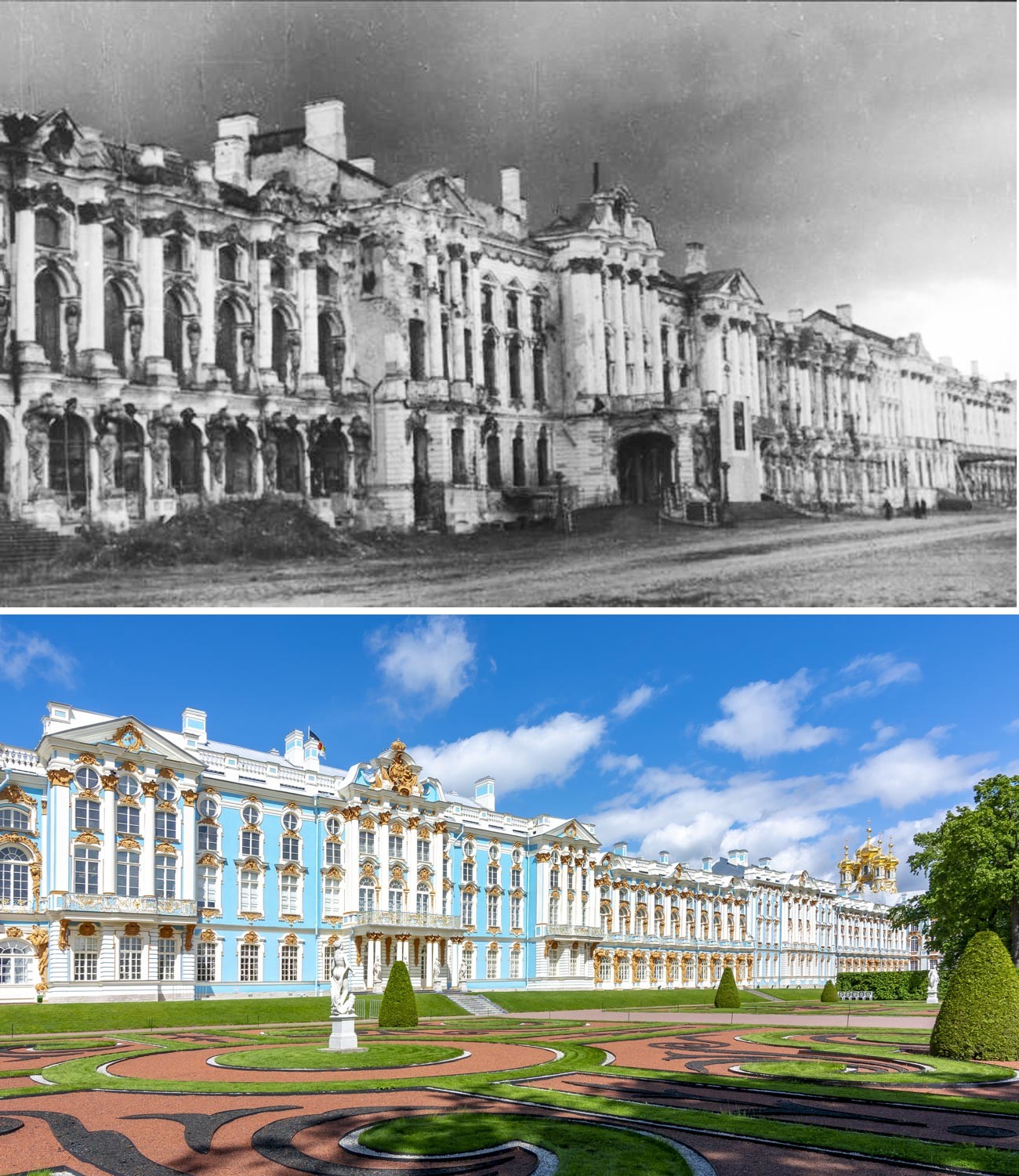 До и после: дворцы Санкт-Петербурга, разрушенные нацистами (ФОТО)