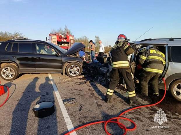 Опубликованы фото с места смертельного ДТП на трассе в Киреевском районе