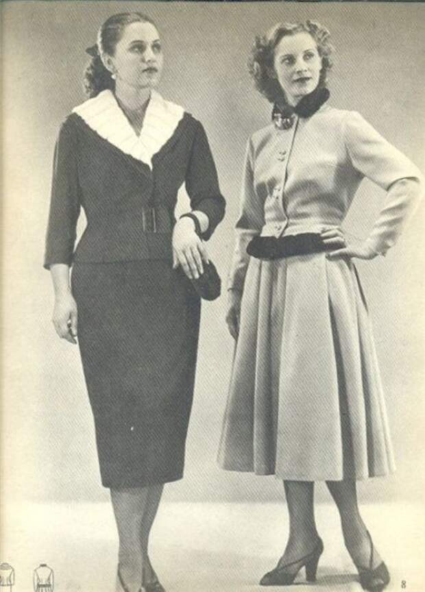 Модные образы 1955 года. /Фото: pinterest.com