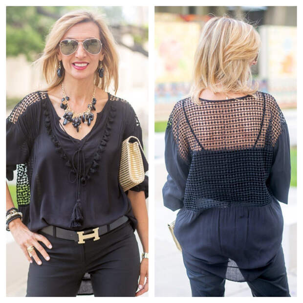 Black Peasant Blouse