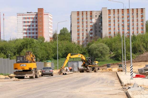 В Туле продолжается строительство дороги на улице Маршала Жукова