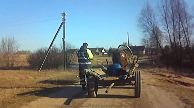 Гужевая повозка на автопилоте! Лошадь везла пьяного хозяина домой авто, видео, гаи, гибдд, гужевая повозка, инспектор, прикол, пьяный за рулем