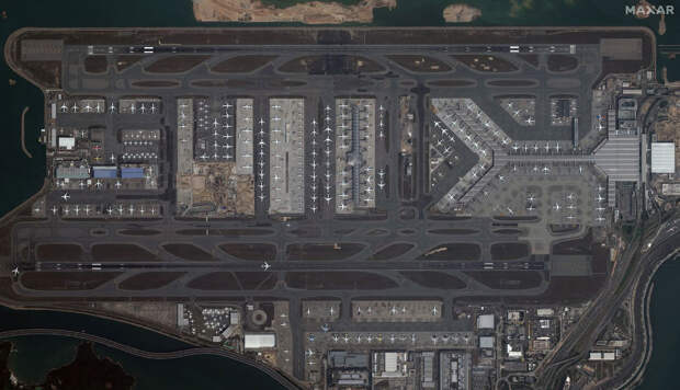 Спутниковый снимок в международном аэропорту Гонконга