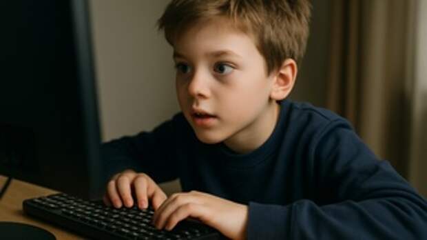 Ребенок за компьютером / Изображение сгенерировано ИИ ChatGPT / amic.ru