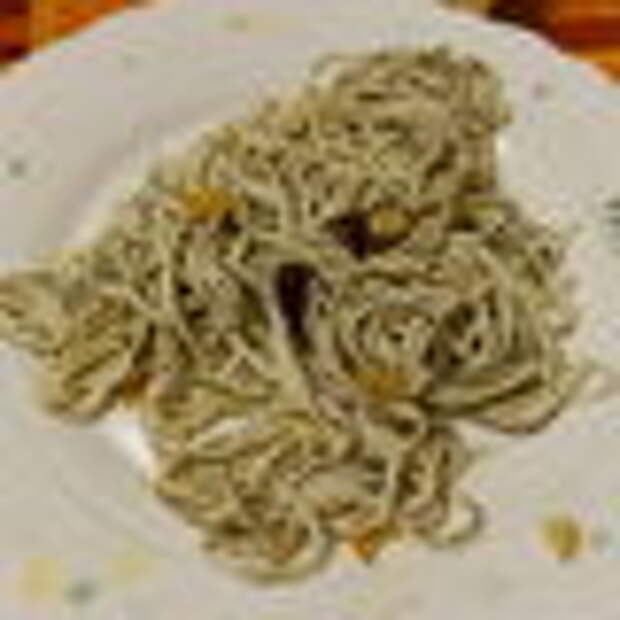 Can you tell the difference? These are mock eels, or gulas, cooked with garlic and red pepper flakes.