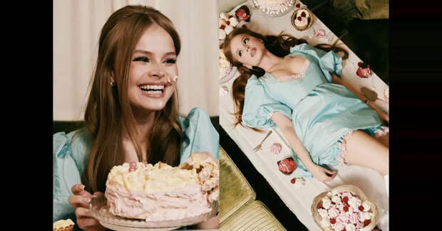 Дочь Виталия Гогунского в честь 16-летия устроила фотосессию, лёжа на столе среди пирожных