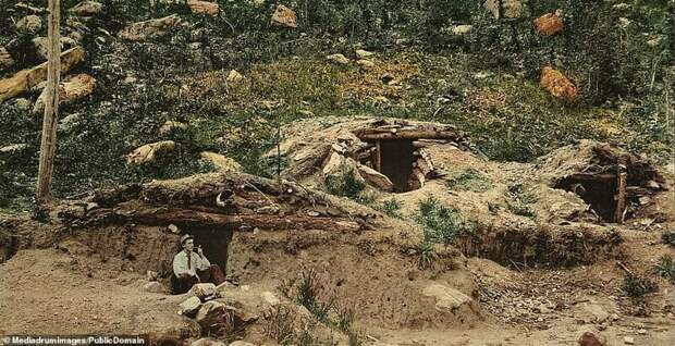 Снимки времен золотой лихорадки в Колорадо, раскрашенные еще в 1880-х годах