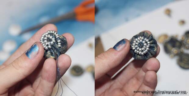 Джинсовое ожерелье из ракушек, бисера и бусин (14) (700x358, 156Kb)