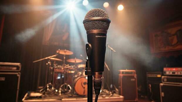 Микрофон на сцене / Фото: создано в нейросети