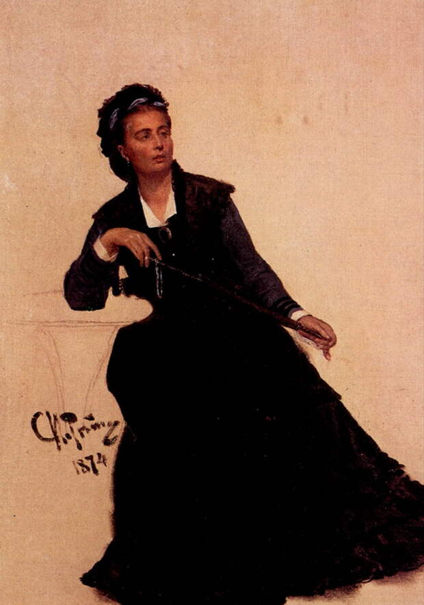 Дама, играющая зонтиком. Этюд для картины Парижское кафе. 1874