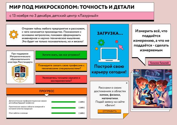 Нижегородских школьников в возрасте от 13 до 15 лет приглашают на бесплатную метрологическую образовательную смену в «Лазурном»