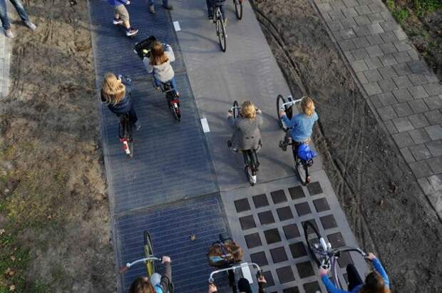 В Голландии впервые появились велосипедные дорожки и автомагистрали с солнечными батареями будущее, голандия
