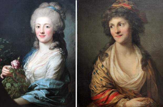 Портрет Джулианы Вильгельмин Баузе (1785 год). Холст, масло. / Анна Мари Якобин Кёрнер. Жена Кристиана Готфрида Кёрнера (1785 год). Художник: Anton Graff.