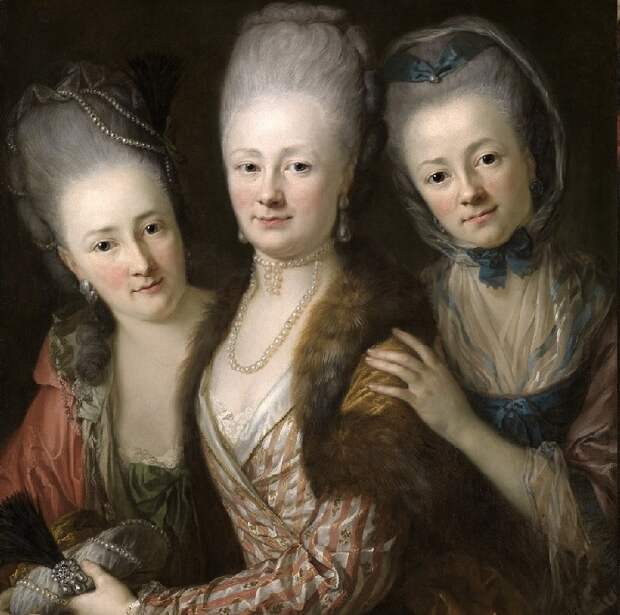 Портрет дочерей Иоганна Юлиуса фон Вьет унд Гольссенау (1713–1784) и его жены Йоханны Юлиан, урожденной Криг фон Белликен (написан около 1775 года). Художник: Anton Graff. Портрет дочерей Иоганна Юлиуса фон Вьет унд Гольссенау (1713–1784) и его жены Йоханны Юлиан, урожденной Криг фон Белликен (написан около 1775 года). Художник: Anton Graff.
