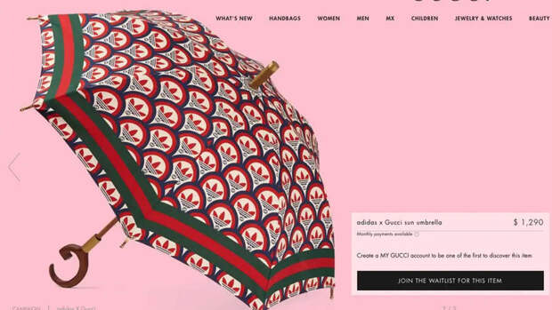 В Китае возмущены, что Gucci и adidas продают "бесполезный" зонт за $1600