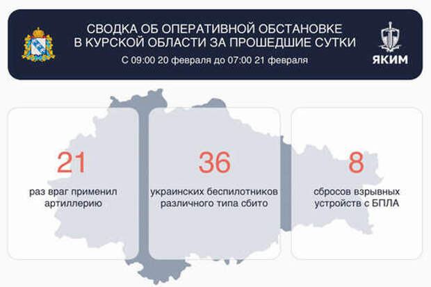 Хинштейн: ВСУ атаковали артиллерией Курскую область 21 раз за сутки